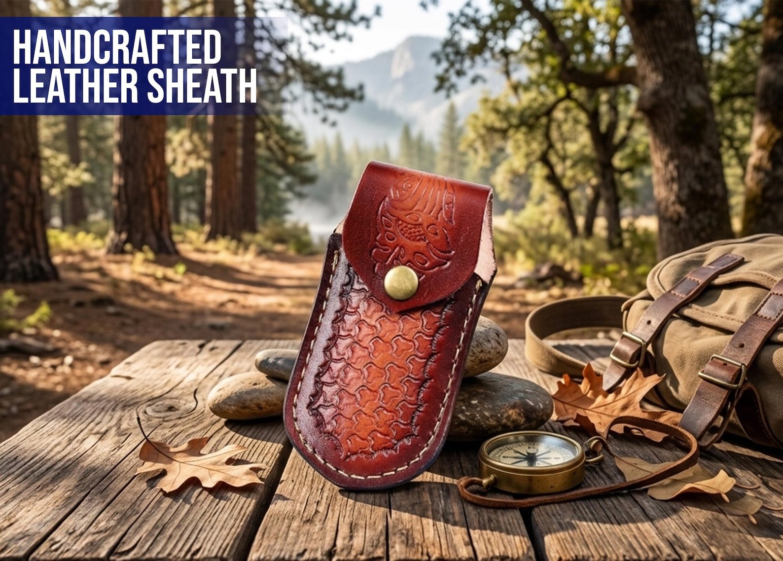 Hand-Forged Damascus Pocket Knife with Blue Honeycomb Handle - Image 7