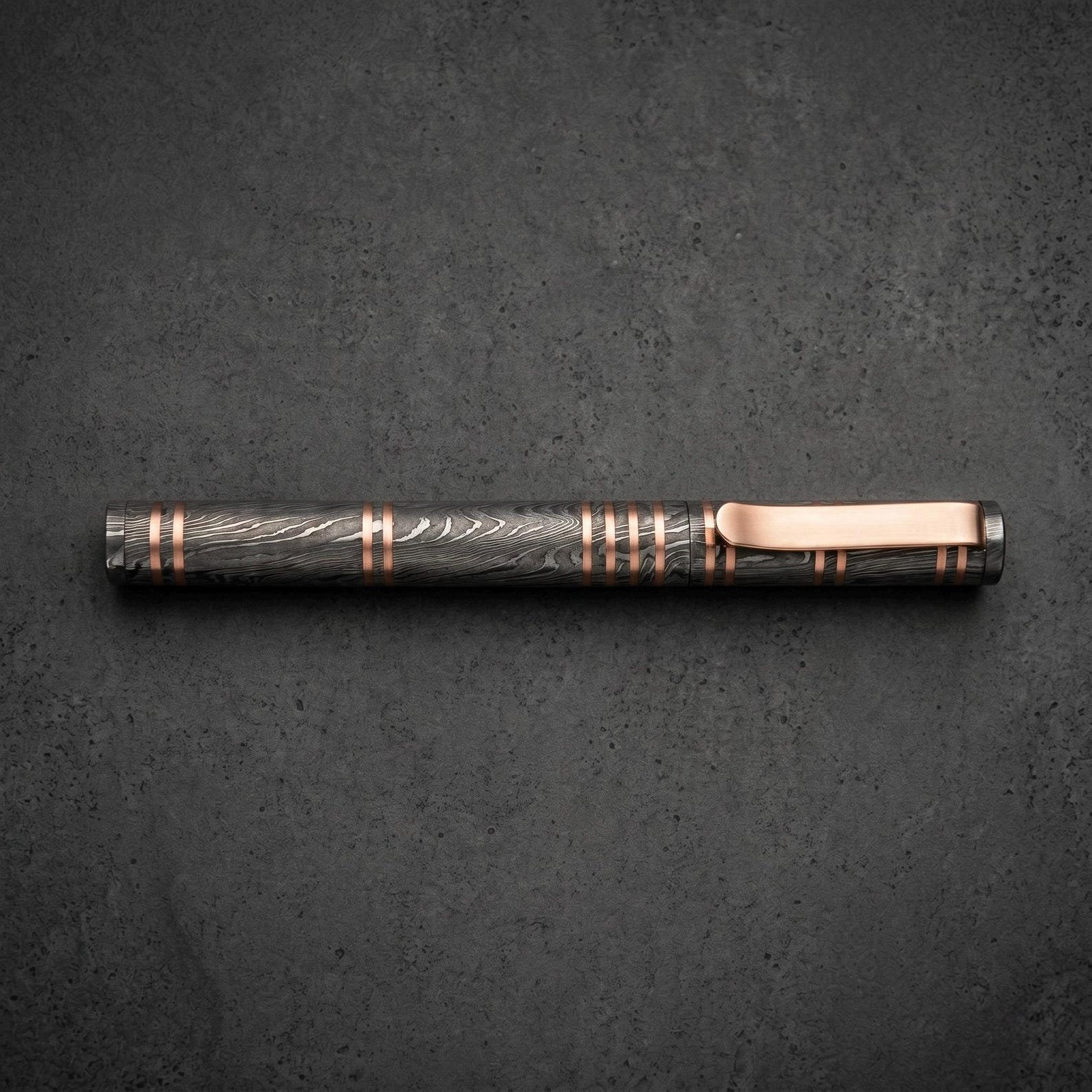 Damascus Steel Ballpoint Pen | Custom Engraved EDC Pen - Image 3