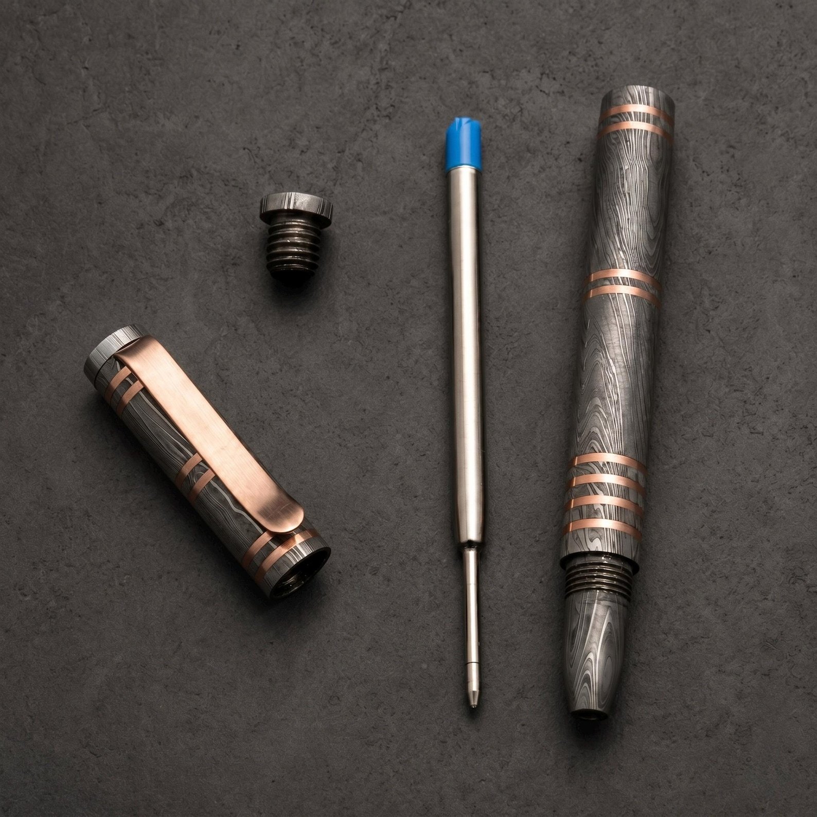 Damascus Steel Ballpoint Pen | Custom Engraved EDC Pen - Image 4