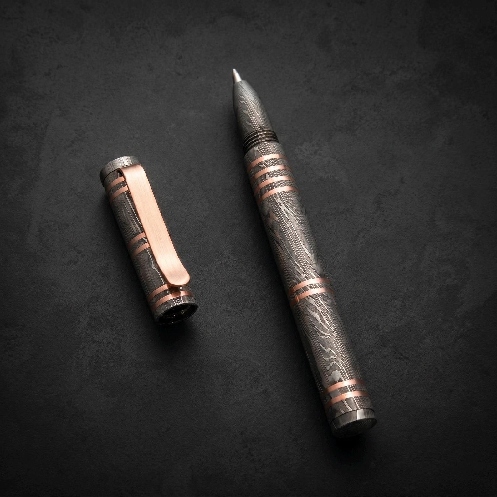Damascus Steel Ballpoint Pen | Custom Engraved EDC Pen - Image 5