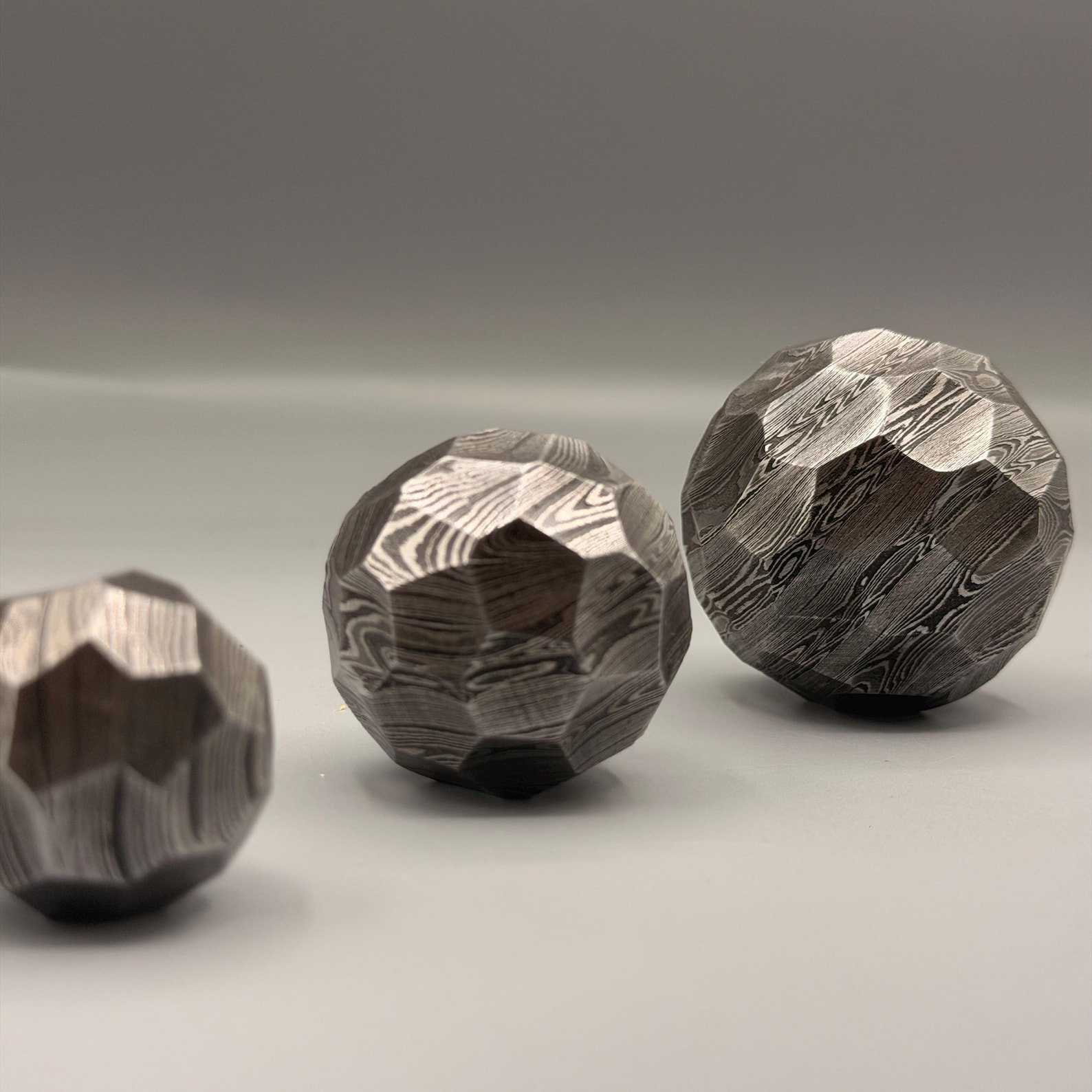 Hand-Forged Damascus Steel Balls | Custom Desk Art and Paperweights - Image 2