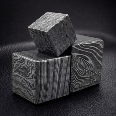 Hand-Forged Damascus Steel Sphere Premium Desk Art