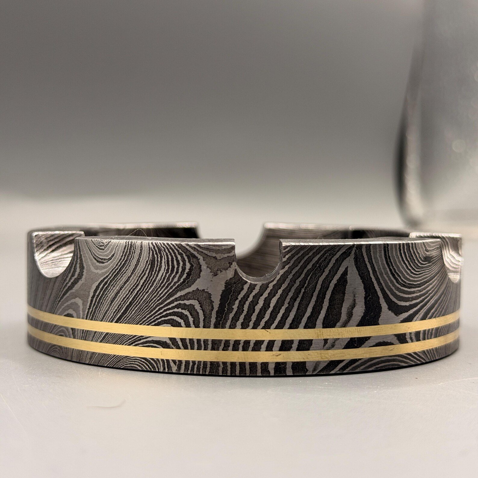 Custom Hand-Forged Damascus Steel Smoking Pipe - Image 4