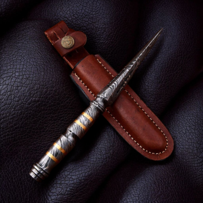Custom Damascus Steel Hunting Boot Knife