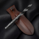 Handmade Damascus Steel Hunting Dagger with Leather Sheath