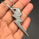 Custom Engraved Titanium Damascus Lightning Pendant