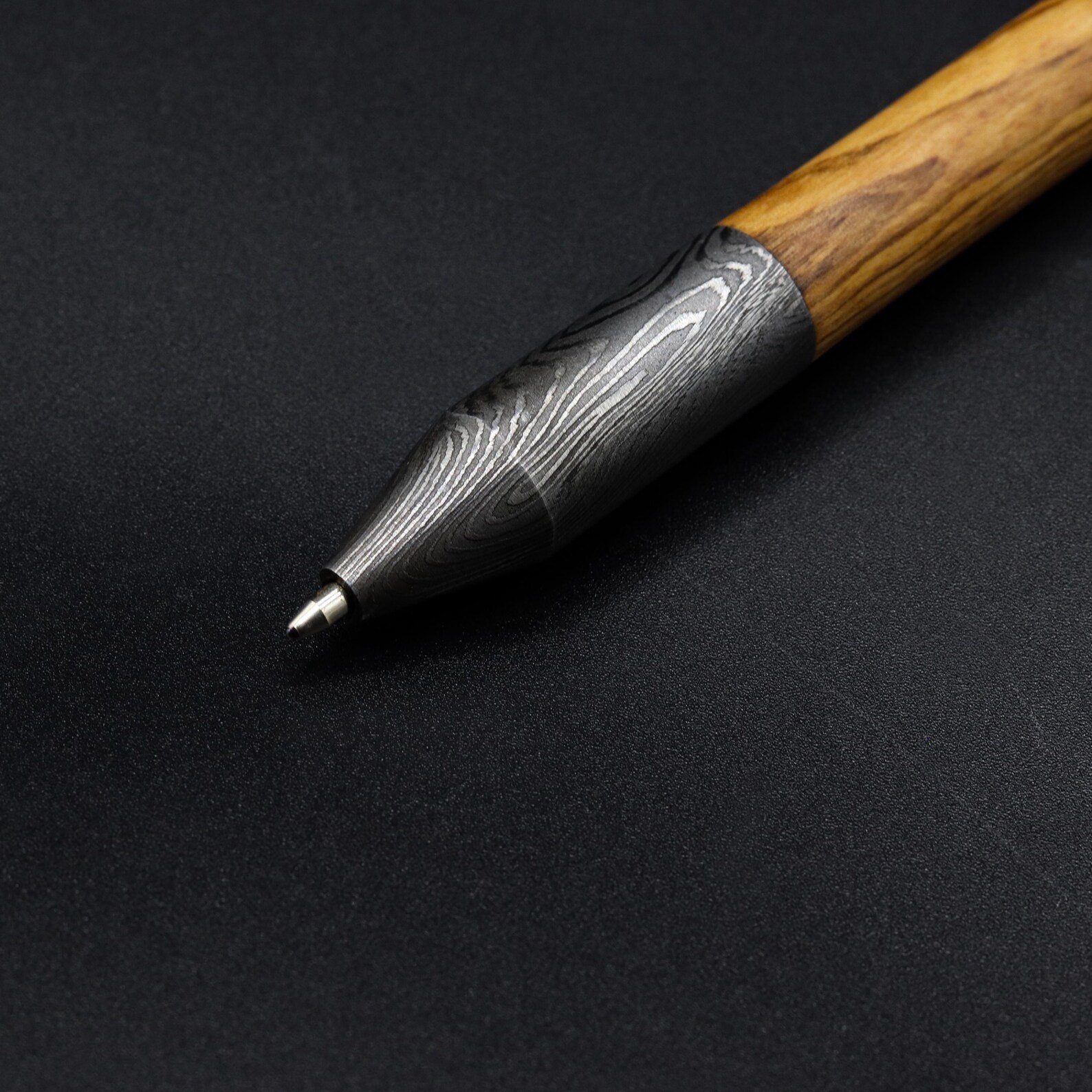Custom Handmade Damascus Steel Ballpoint Pen - Engravable Writing Pen Gift for Him - Image 2