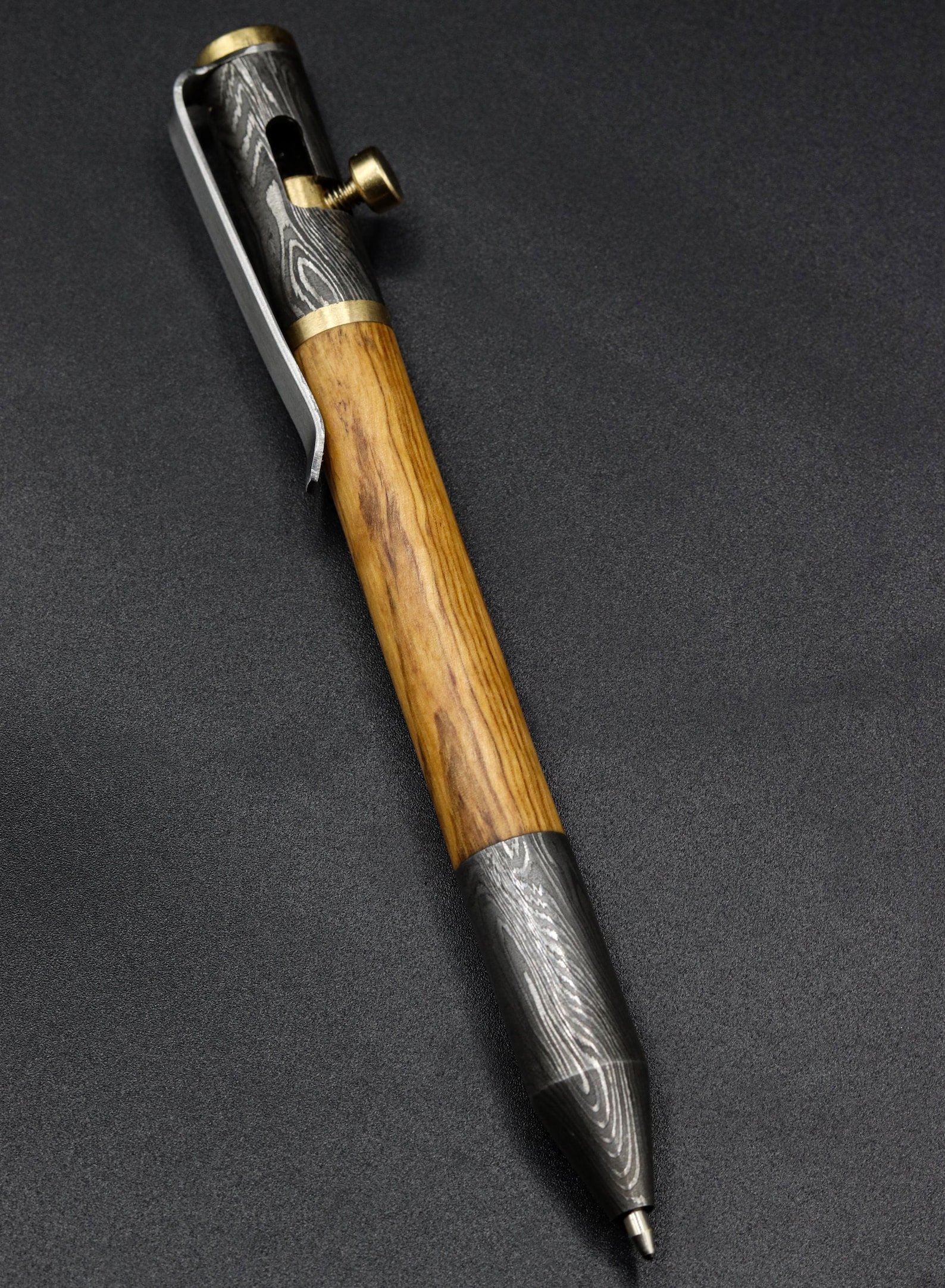 Custom Handmade Damascus Steel Ballpoint Pen - Engravable Writing Pen Gift for Him - Image 4