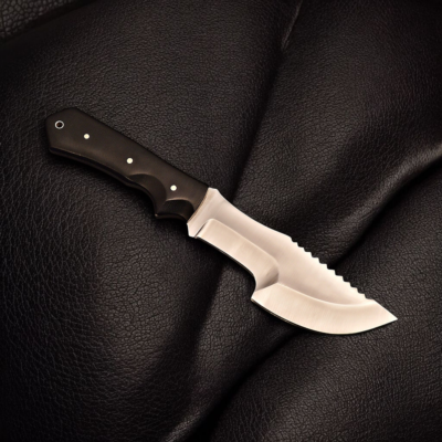 Hand-Forged 1095 Carbon Steel Tracker Knife with Leather Sheath
