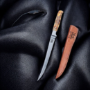 Personalized Hand-Carved Bone Fillet Knife with Leather Sheath