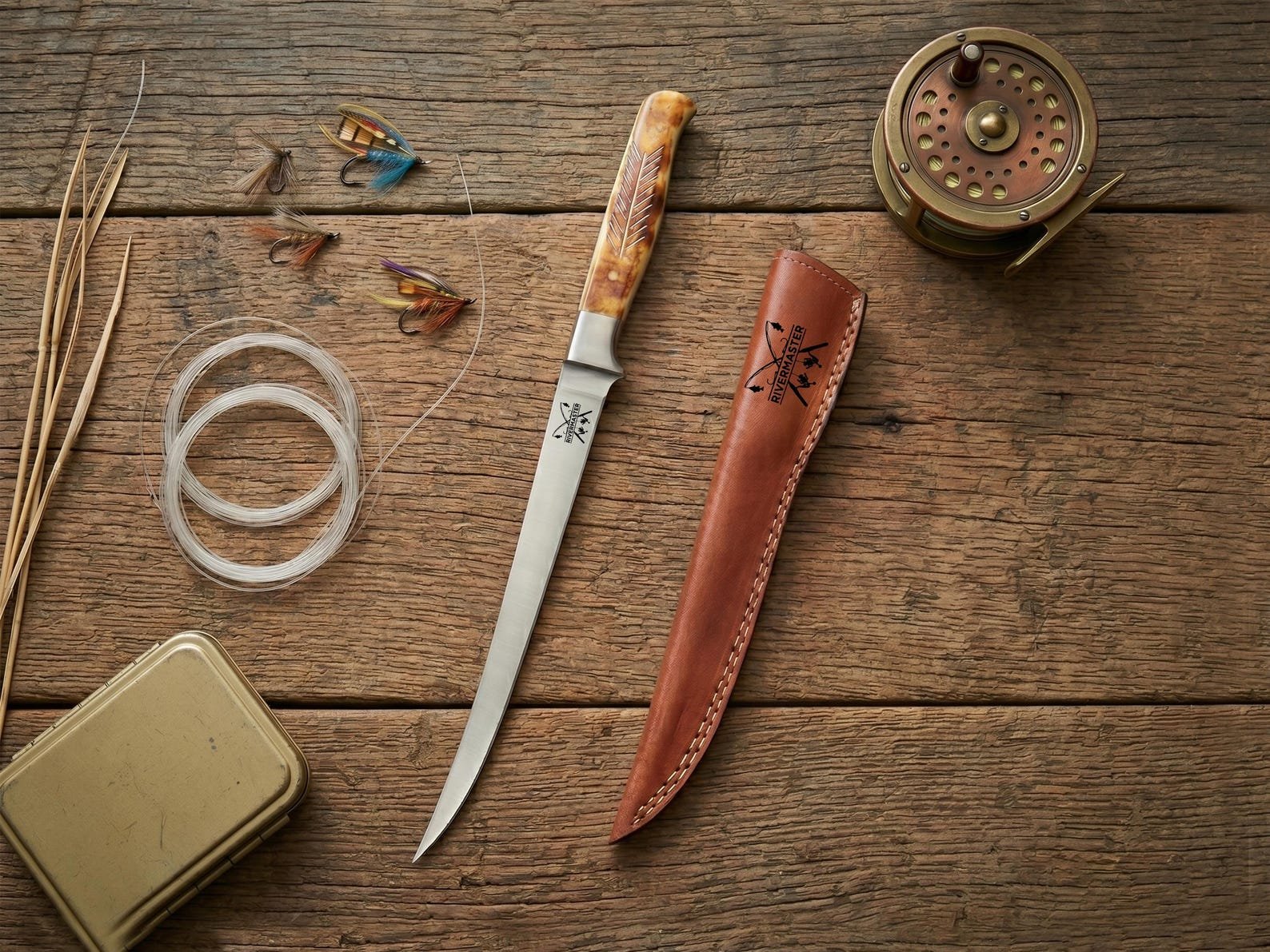 Personalized Hand-Carved Bone Fillet Knife with Leather Sheath - Image 4