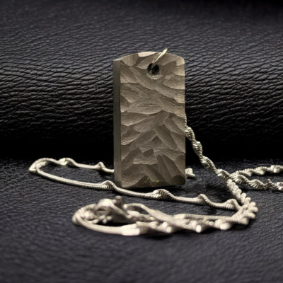 Custom Engraved Flamed Anodized Titanium Pendant