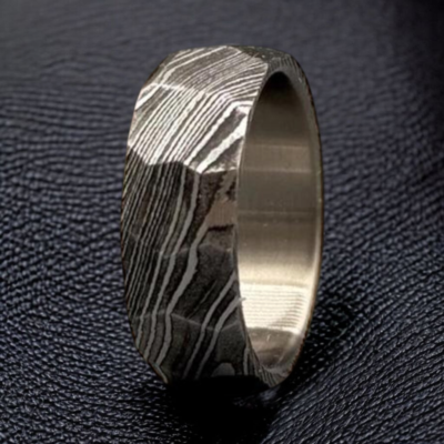 Custom Hand-Forged Damascus Steel Ring