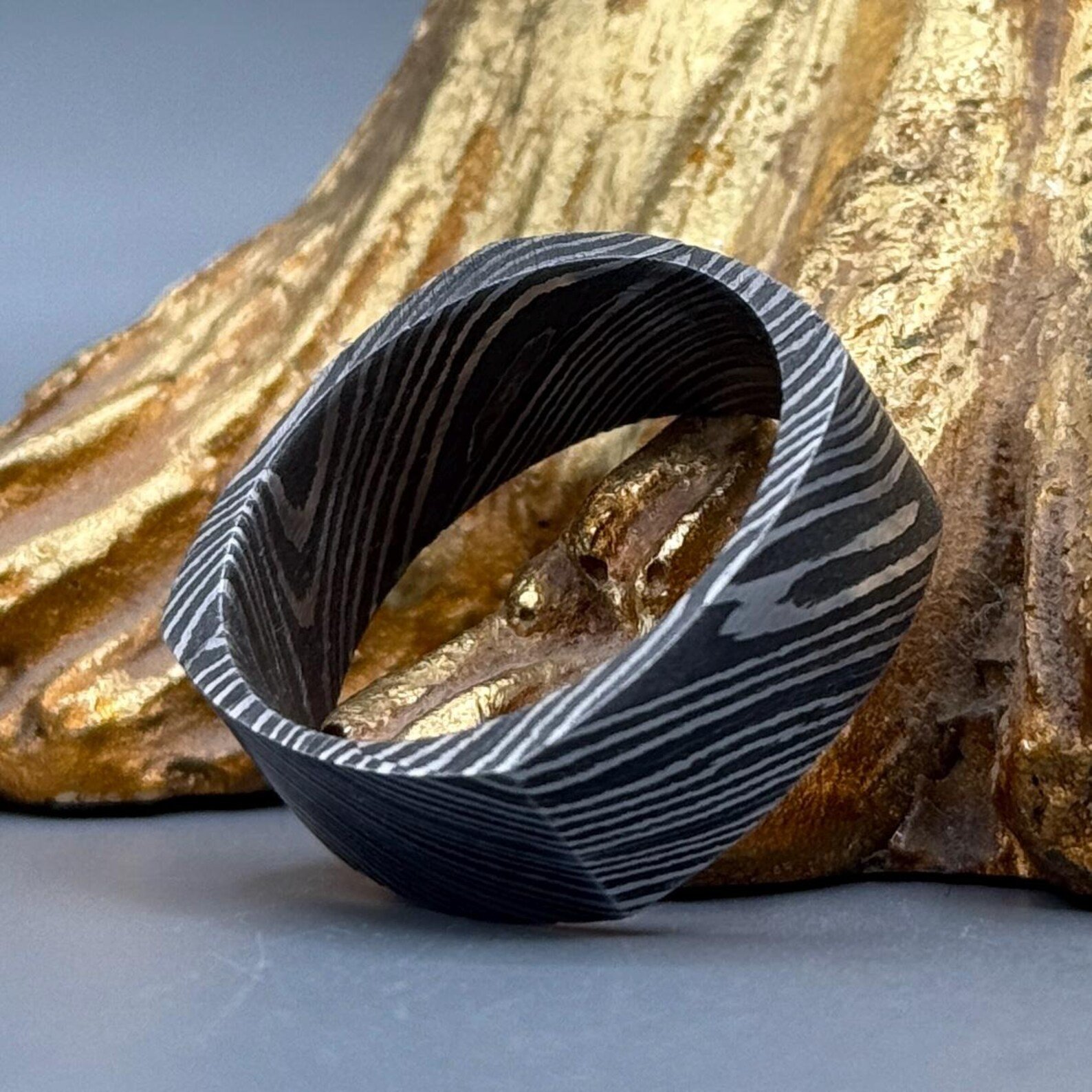 The Forge Hand-Forged Damascus Steel Ring - Image 7